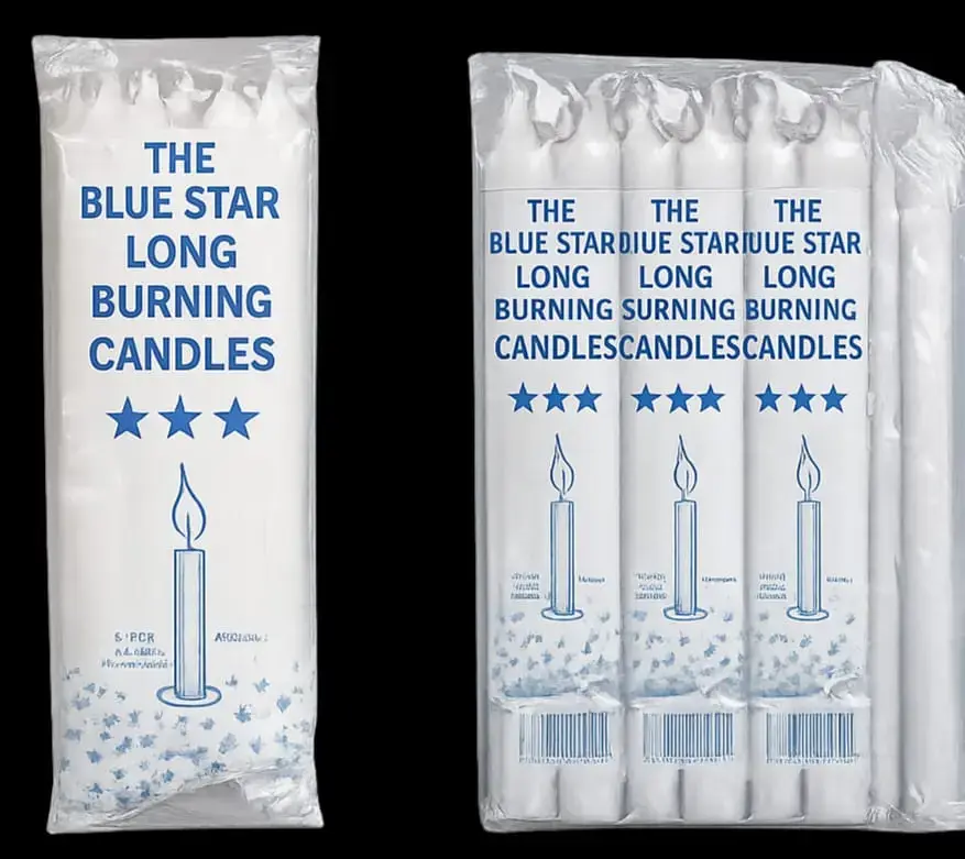 Blue Star White Candle image 1
